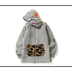 BAPE  / Boa Shark Full Zip Hoodie /Leopard Camouflage Pattern / PONR / sz L